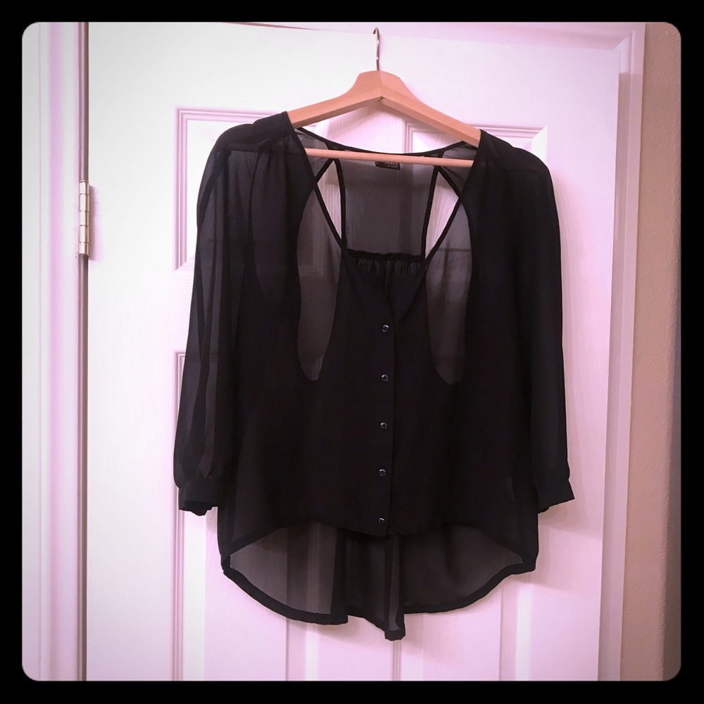 Black sheer top